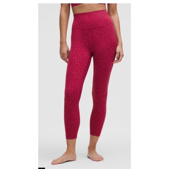 Lululemon Align High-Rise Pant 25" Leopard Daisy Desert Magenta Smoke Sz 8 - Picture 1 of 5